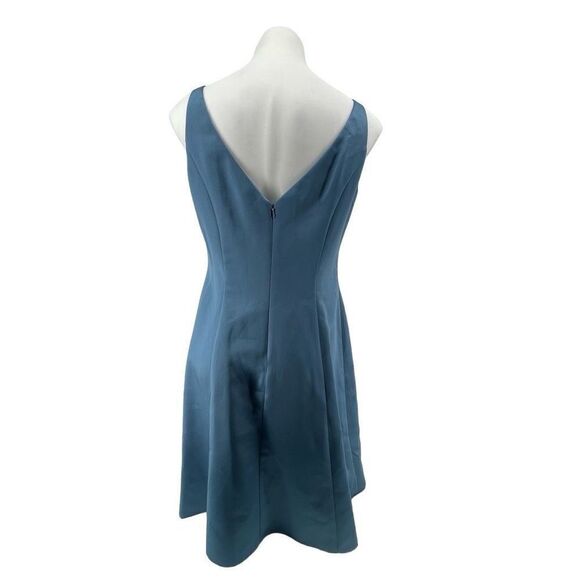David’s Bridal Women’s Blue Squareneck Sleeveless Fit & Flare Cocktail Dress 8 - Picture 7 of 14